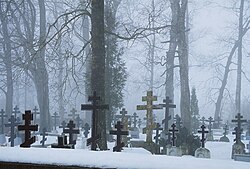 Old Believers' cemetery in Varnja