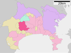Hadanoning Kanagawa Prefekturasida joylashuvi