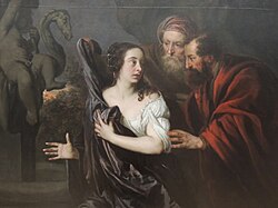 Susanna i starsi. 1650-e gg. Xolst, maslo. Britanskaya galereya Teyt, London