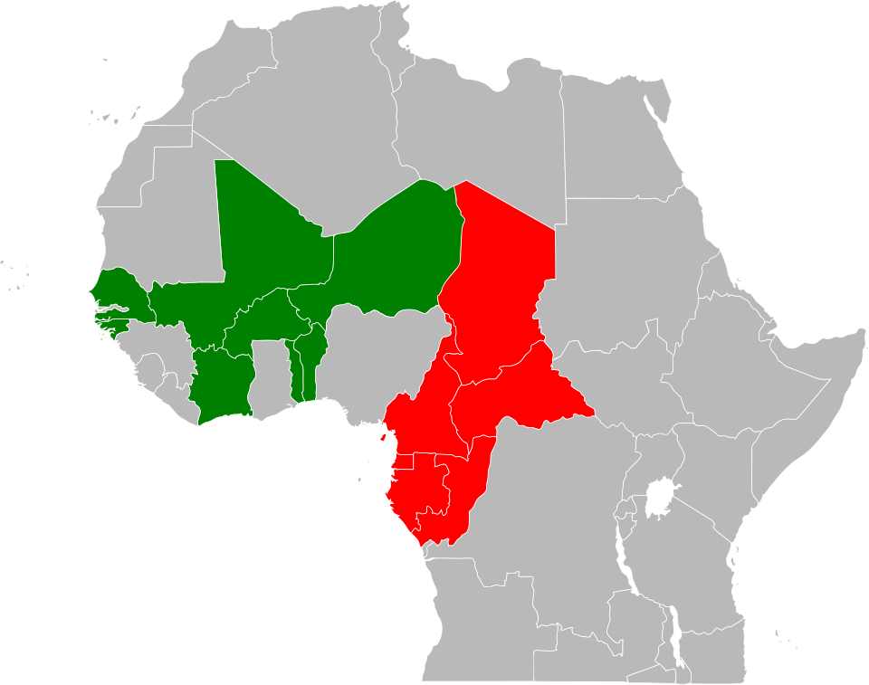 Fayl:CFA Franc map.svg