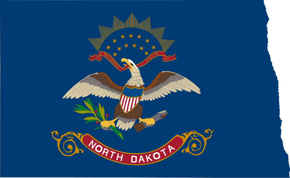 Fayl:Flag-map of North Dakota.svg