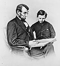 Linkoln kichik oʻgʻli Tad bilan (1864)