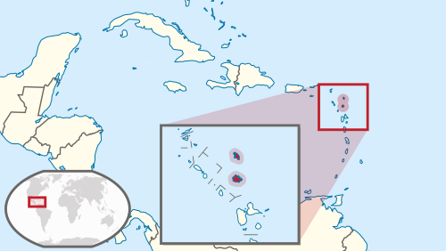 Location of Antigua va Barbuda