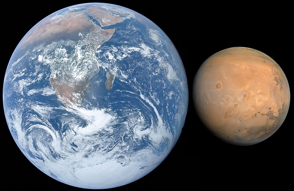 Fayl:Mars, Earth size comparison.jpg
