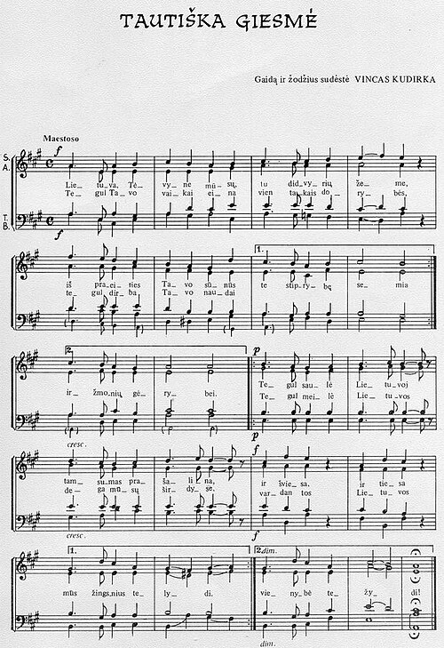 Fayl:Lithuanian national anthem sheet music.jpg
