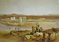 Bigeh (oldinda) va Philae ziyoratgohi bilan, Nil daryosining Birinchi kataraktasida. (1838-yil, David Roberts).