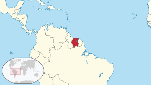 Location of Surinam