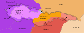 Bogemiya va Moraviya protektorati va Slovakiya Respublikasi. 1939-yil.