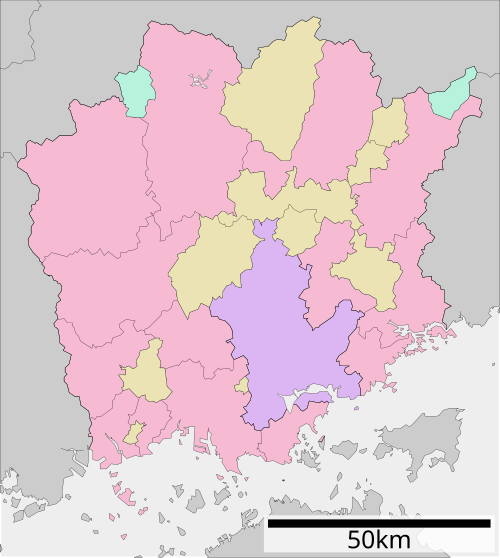Fayl:Map of Okayama Prefecture Ja.svg
