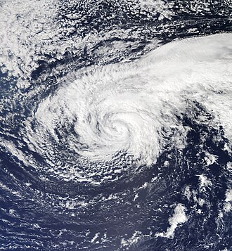 Nadine in a weakened state after passing south of the Azores on September 20.
