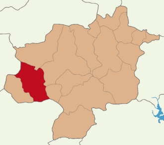 Map showing Şarkışla District in Sivas Province