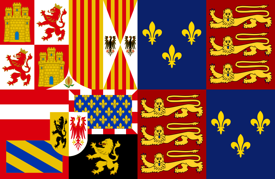 Fayl:Royal Standard of England (1554–1558).svg