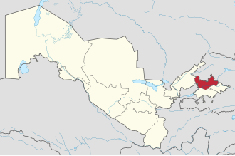 Namangan viloyati xaritada
