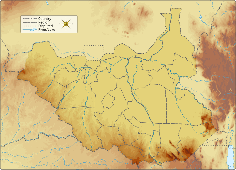 Fayl:South Sudan topographic map.svg