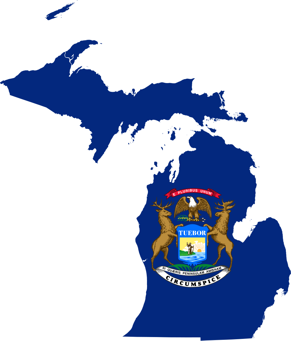 Fayl:Flag map of Michigan.svg