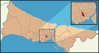 Map showing Bayrampaşa District in Istanbul Province