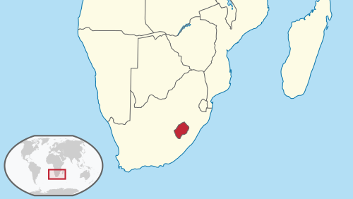 Location of Lesoto